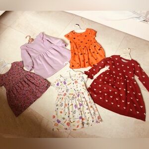 Cat & Jack  5 Kids Dress Set - Purple, Orange, Red, White, Multicolor. Size 3T.